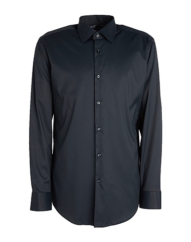 BOSS Camicia tinta unita Nero 92% Poliammide, 8% Elastan