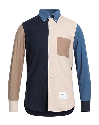THOM BROWNE Patterned shirt Midnight blue 100% Cotton