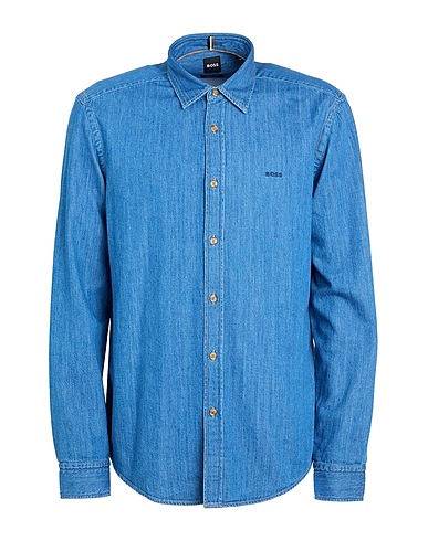 BOSS Denim shirt Blue 100% Organic cotton