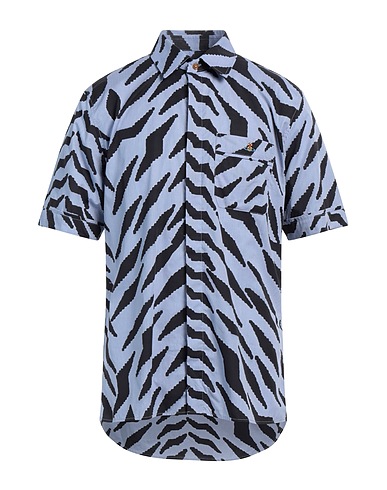 VIVIENNE WESTWOOD Patterned shirt Light blue 100% Cotton