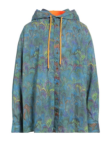 VIVIENNE WESTWOOD Patterned shirt Slate blue 100% Cotton, Polyamide, Elastane
