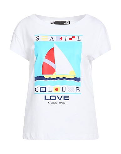 LOVE MOSCHINO T-shirt BIANCO 100% Βαμβάκι, Ελαστάνη
