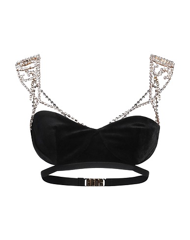 GCDS Top Black 92% Polyester, 8% Elastane, Crystal