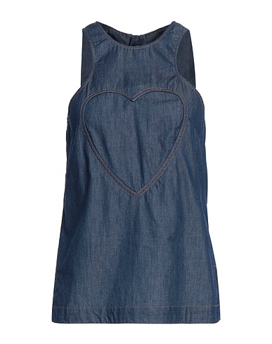 LOVE MOSCHINO Denim shirt Navy blue 100% Cotton