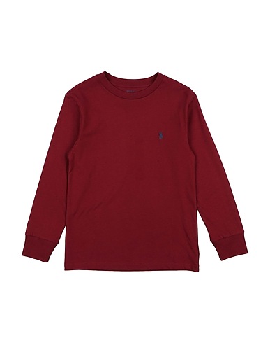 POLO RALPH LAUREN T-shirt Cotton Jersey Long-Sleeve Tee
 Burgundy 100% Cotton