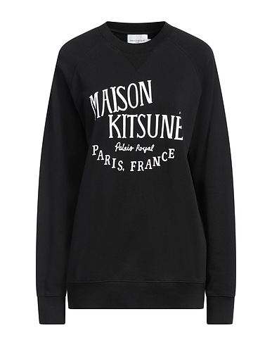 MAISON KITSUNÉ スウェット ブラック コットン 100%