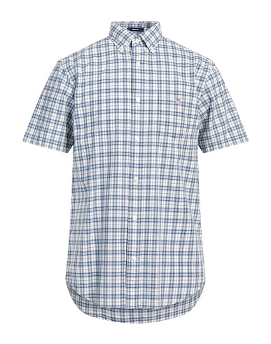 GANT Checked shirt Light blue 100% Cotton