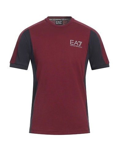 EA7 T-shirt Burgundy 100% Cotton
