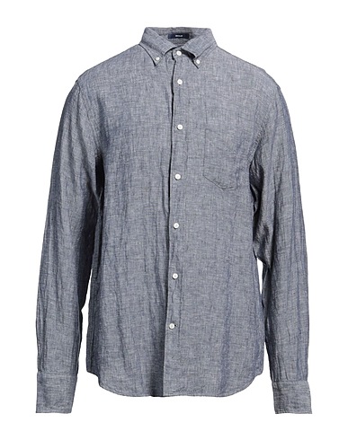 GANT Solid colour shirt BLU NOTTE 100% Linen