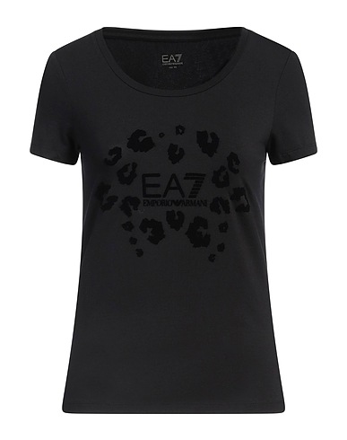 EA7 T-shirt Black 48% Cotton, 48% Modal, 4% Elastane