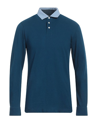 HACKETT Polo shirt Slate blue 100% Cotton