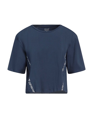 EA7 T-shirt Navy blue 95% Cotton, 5% Elastane