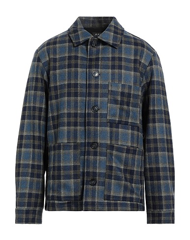 A.P.C. Checked shirt Midnight blue 69% Wool, 28% Polyamide, 3% Other Fibres