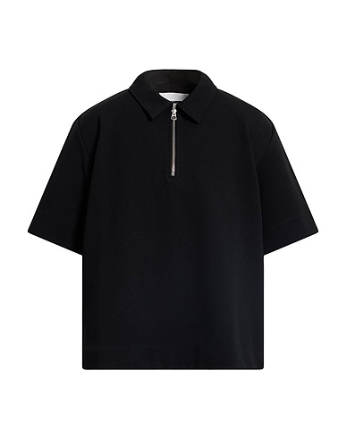 JIL SANDER Polo shirt Black 68% Polyester, 29% Cotton, 3% Elastane