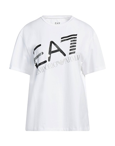 EA7 T-shirt White 95% Cotton, 5% Elastane