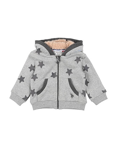 U.S.POLO ASSN. Hooded track jacket  Light grey 100% Cotton