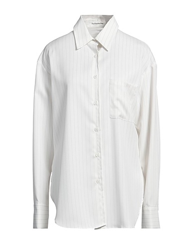 THE FRANKIE SHOP Camicia a righe Bianco 96% Poliestere, 4% Elastan