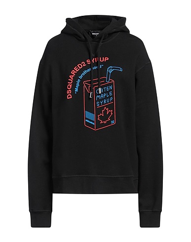 DSQUARED2 Hooded track jacket  Black 100% Cotton