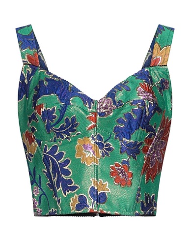 DOLCE&GABBANA Bustier Green 47% Polyester, 24% Polyamide, 12% Cotton, 11% Metallic Polyester, 6% Elastane