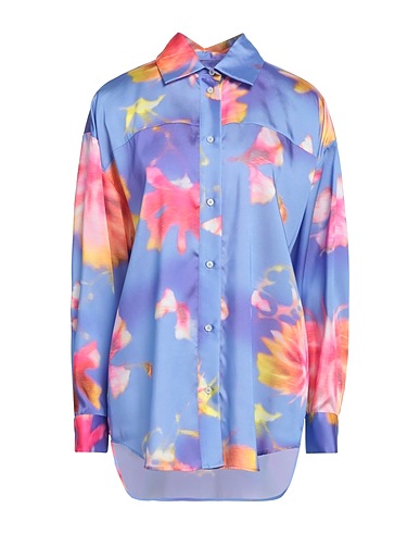 MSGM Hemden und Blusen mit Muster Hellblau 100% Polyester