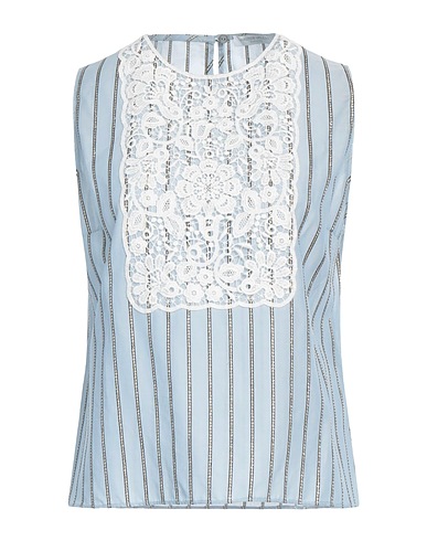 WALTER VOULAZ Top Sky blue 70% Cotton, 18% Polyester, 8% Metallic fiber, 4% Polyamide