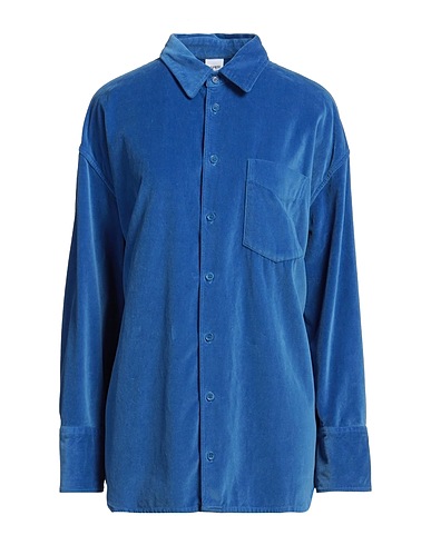 ASPESI Solid colour shirts & blouses Light blue 100% Cotton