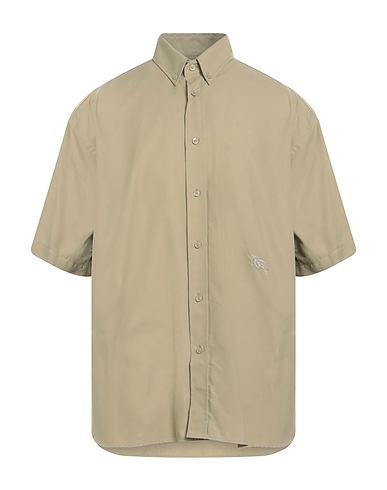 BURBERRY Solid colour shirt Sage green 100% Cotton