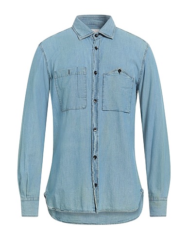GLANSHIRT Denim shirt Blue 100% Cotton