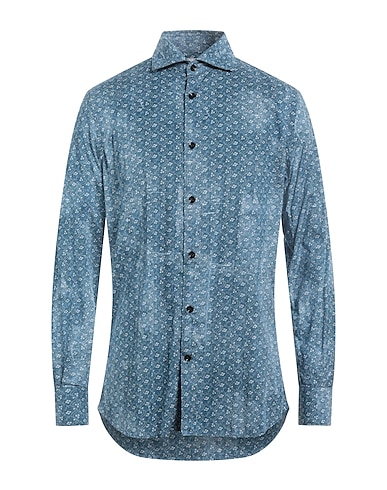 GLANSHIRT Patterned shirt Slate blue 100% Cotton