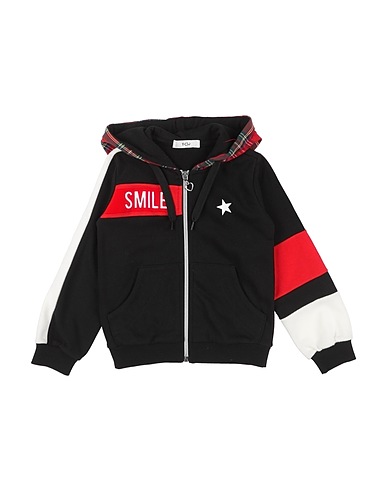 Y-CLÙ Hooded track jacket  Black 80% Cotton, 20% Polyester