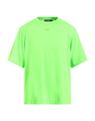 DOLCE&GABBANA Basic T-shirt Light green 100% Polyester, Brass