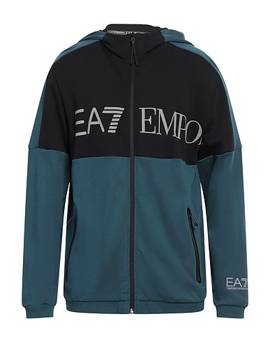 EA7 Felpa Nero 100% Cotone, Elastan
