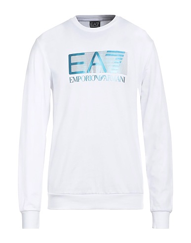 EA7 Sweatshirt White 100% Cotton, Elastane