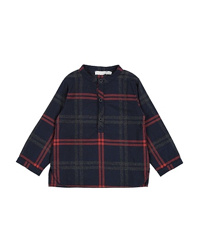 CHIC COLLECTION by LARANJINHA Camicia fantasia Blu notte 100% Cotone organico