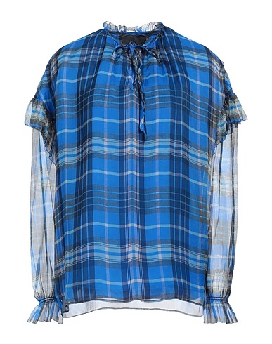 DESIGNERS REMIX Silk top Bright blue 100% Silk