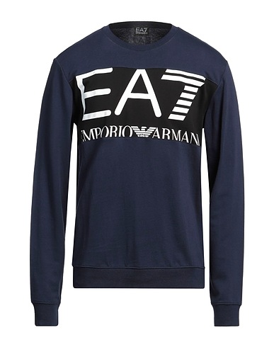 EA7 Sweatshirt Navy blue 100% Cotton, Elastane