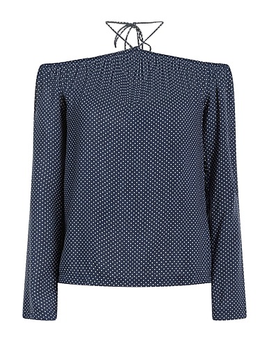 DESIGNERS REMIX Top spalle scoperte Blu notte 100% Viscosa