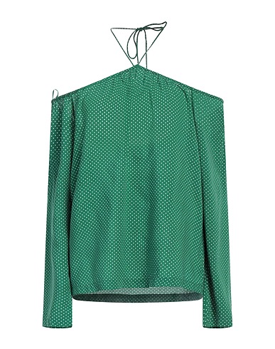 DESIGNERS REMIX Off-the-shoulder top Green 100% Viscose