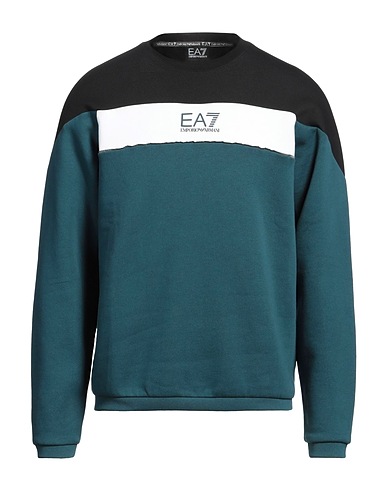 EA7 Sweatshirt Deep teal 84% Cotton, 16% Polyester, Elastane