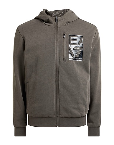 EA7 Hooded track jacket  Lead 100% Cotton, Polyester, Elastane