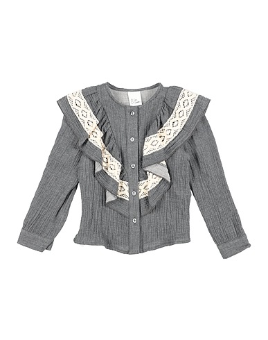 GIRO QUADRO Patterned shirts & blouses Grey 100% Cotton