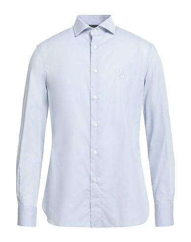 EMPORIO ARMANI Solid colour shirt Sky blue 100% Cotton
