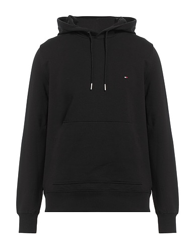 TOMMY HILFIGER Hooded sweatshirt Black 95% Cotton, 5% Elastane