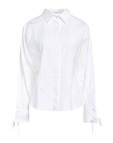 WALTER VOULAZ Solid color shirts & blouses White 100% Cotton