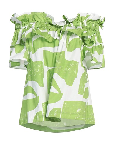 MEIMEIJ Off-the-shoulder top Light green 100% Cotton