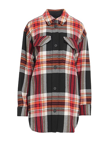 DESIGNERS REMIX Checked shirt Red 32% Acrylic, 25% Polyester, 25% Cotton, 13% Recycled wool, 5% Other Fibres