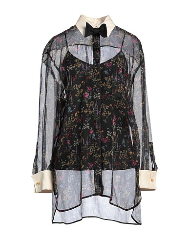 MAX MARA Floral shirts & blouses Black 100% Silk, Cotton