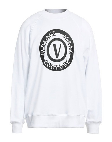 VERSACE JEANS COUTURE Felpa Bianco 100% Cotone