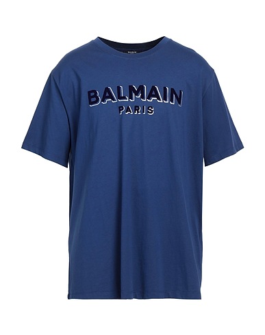 BALMAIN T-shirt Navy 100% Cotton