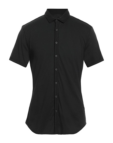 JOHN VARVATOS Solid colour shirt Black 100% Pima Cotton